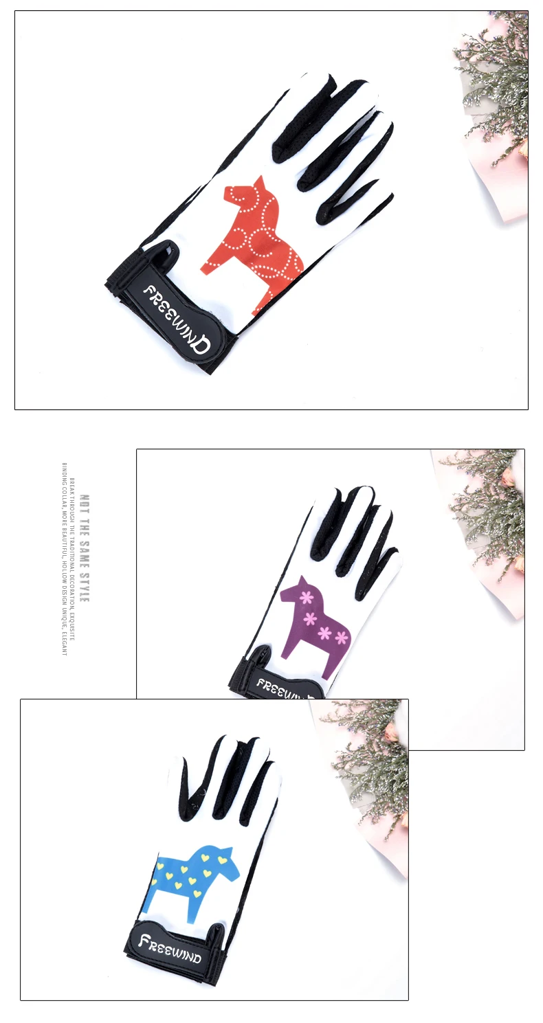 Children Ridind Gloves Silica Gel Non-slip Equestrian Gloves Ultrathin Equitation Cheval Horse Riding Equipment 2-12 Years Old