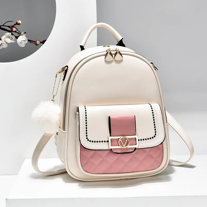 

TRAVEASY 2023 Cute Multi-Pocket Bags Women Plaid Design Little Bag Kawaii Girls School Mini Backpack Shoulder Bag and Handbags
