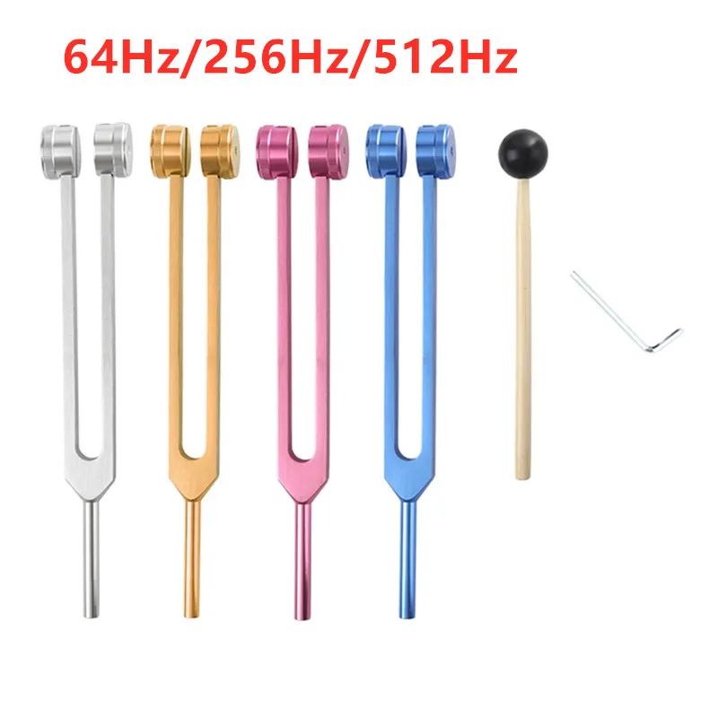 Aluminum Medical Tuning Fork-64 Hz / 256 Hz / 512 Chakra Hammer With Mallet Set Nervous System Testing Tuning Fork tuning fork