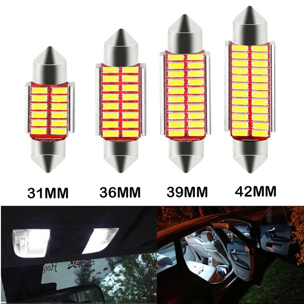 

Festoon LED C5W 31mm 36mm 39mm 42mm 12V for Car Bulb Interior Reading Lights License Plate Lamp White 5000K free error