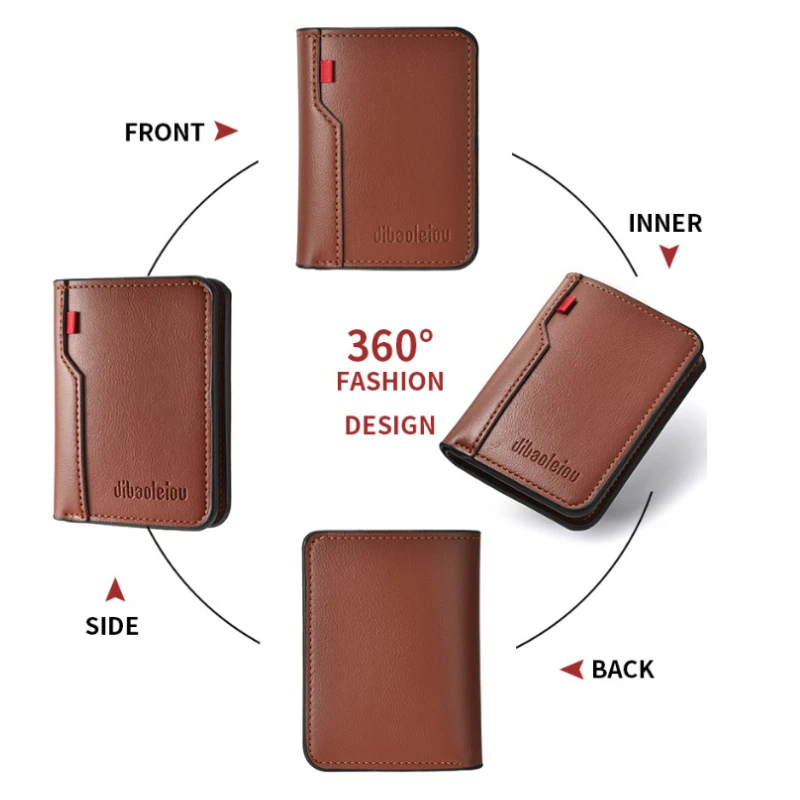 1Pc Ultra-thin Mini Soft PU Leather Credit Card Wallet Holder Short Vertical High Quality Men's Wallet Card Holder Luxury Purse 3