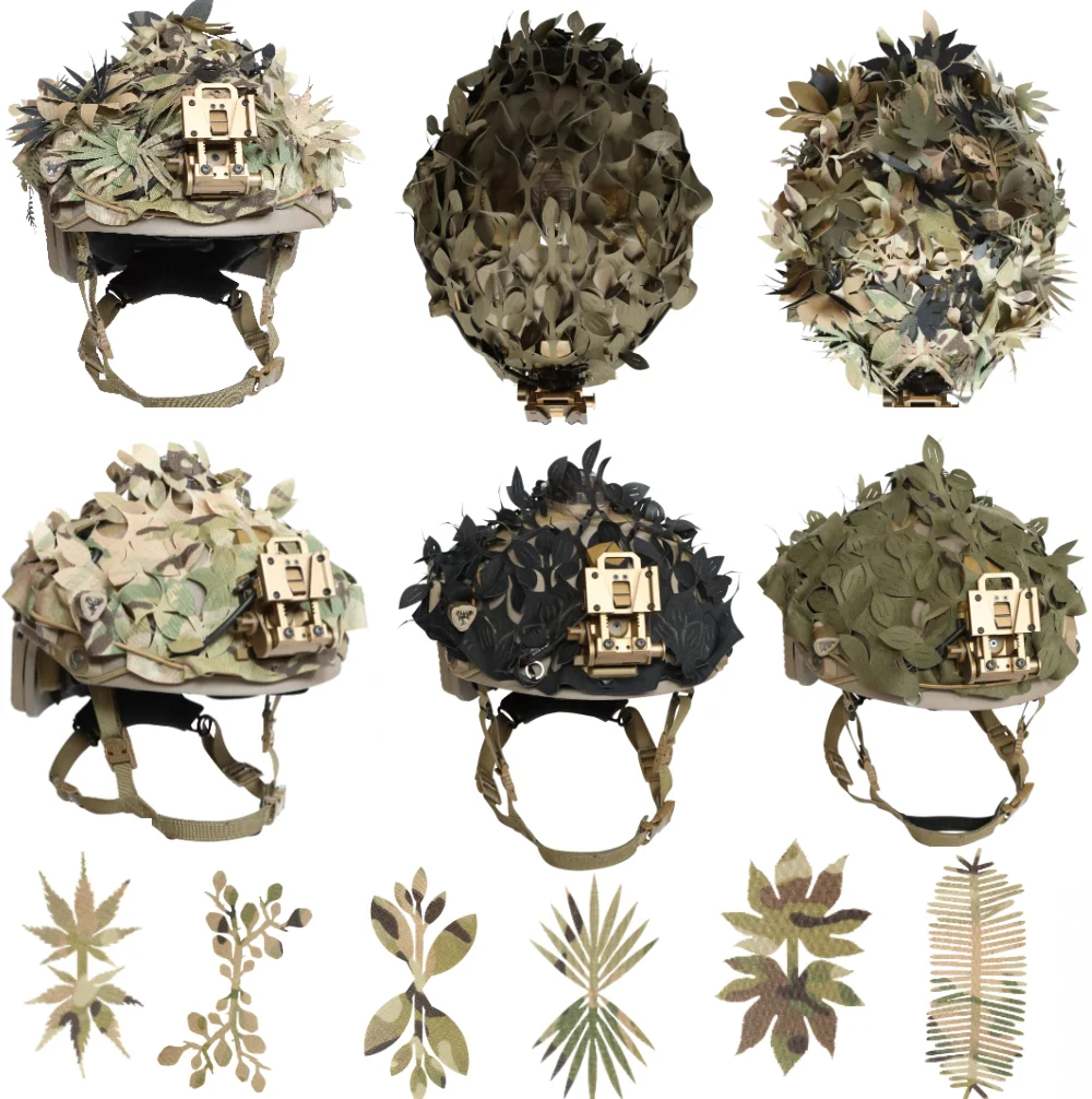 Housse de casque camouflage 3D modulable - Discrétion optimale pour pêche à l'affût