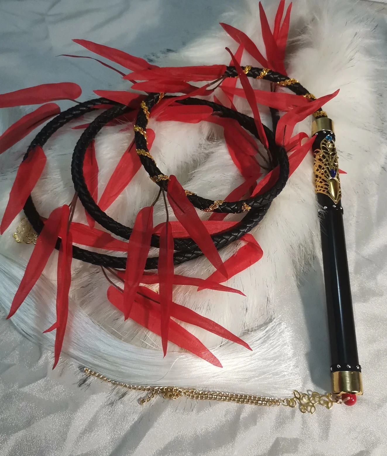 Mo Ran Cosplay Ghost Props Weapon Chinese Novel Erha and His White Cat Shizun Whip Chu Wanning Tian Wen Costume Accessory