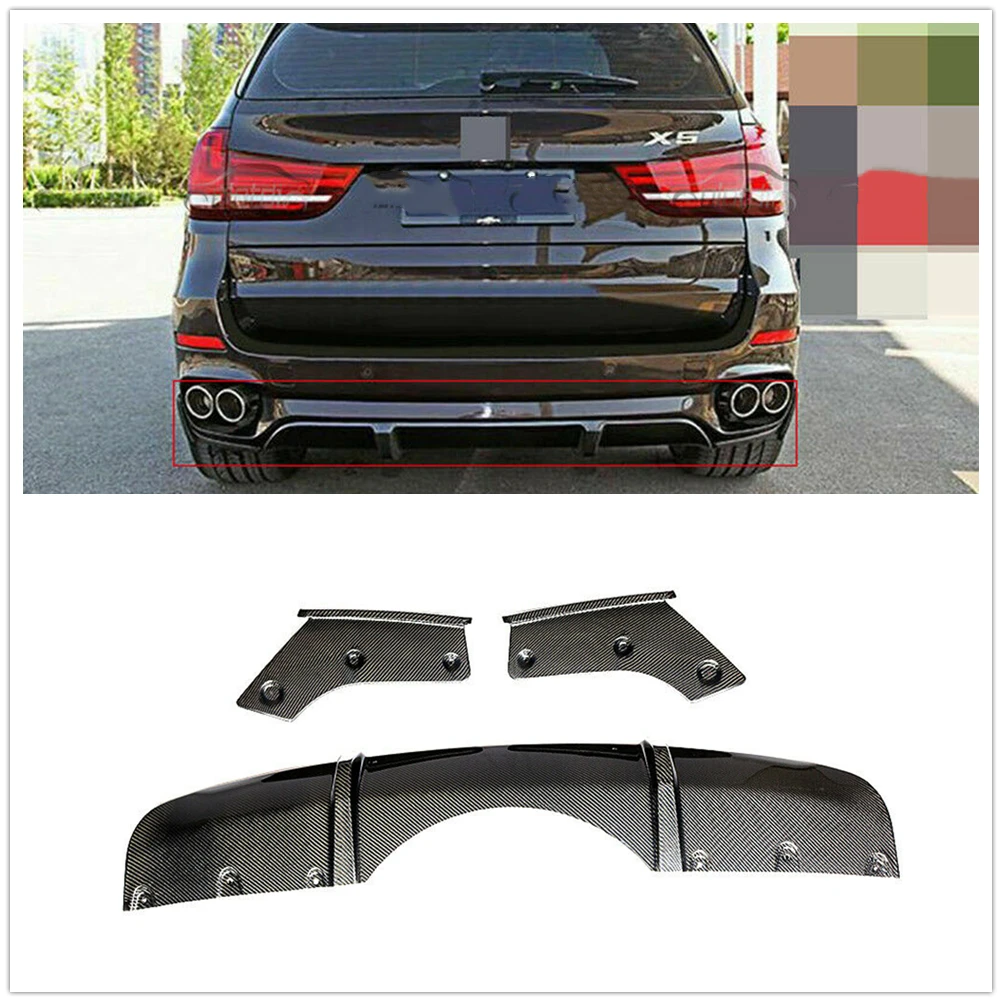 

Carbon Fiber Car Rear Bumper Diffuser Lip Exhaust Bracket Spoiler Plate Body Kit For BMW F15 X5 X6 M Tech Sport 2014-2018