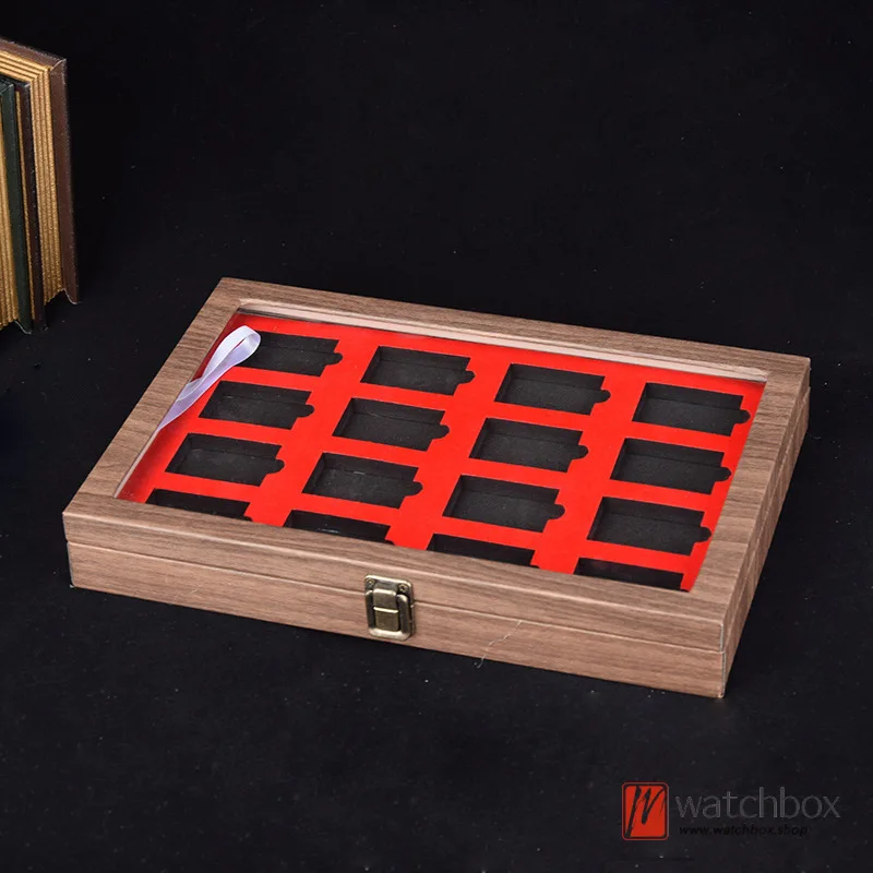 Lighter Storage Box 16 Slots Wood Lighter Display Dustproof Case Fashion Gift Home Storage Box