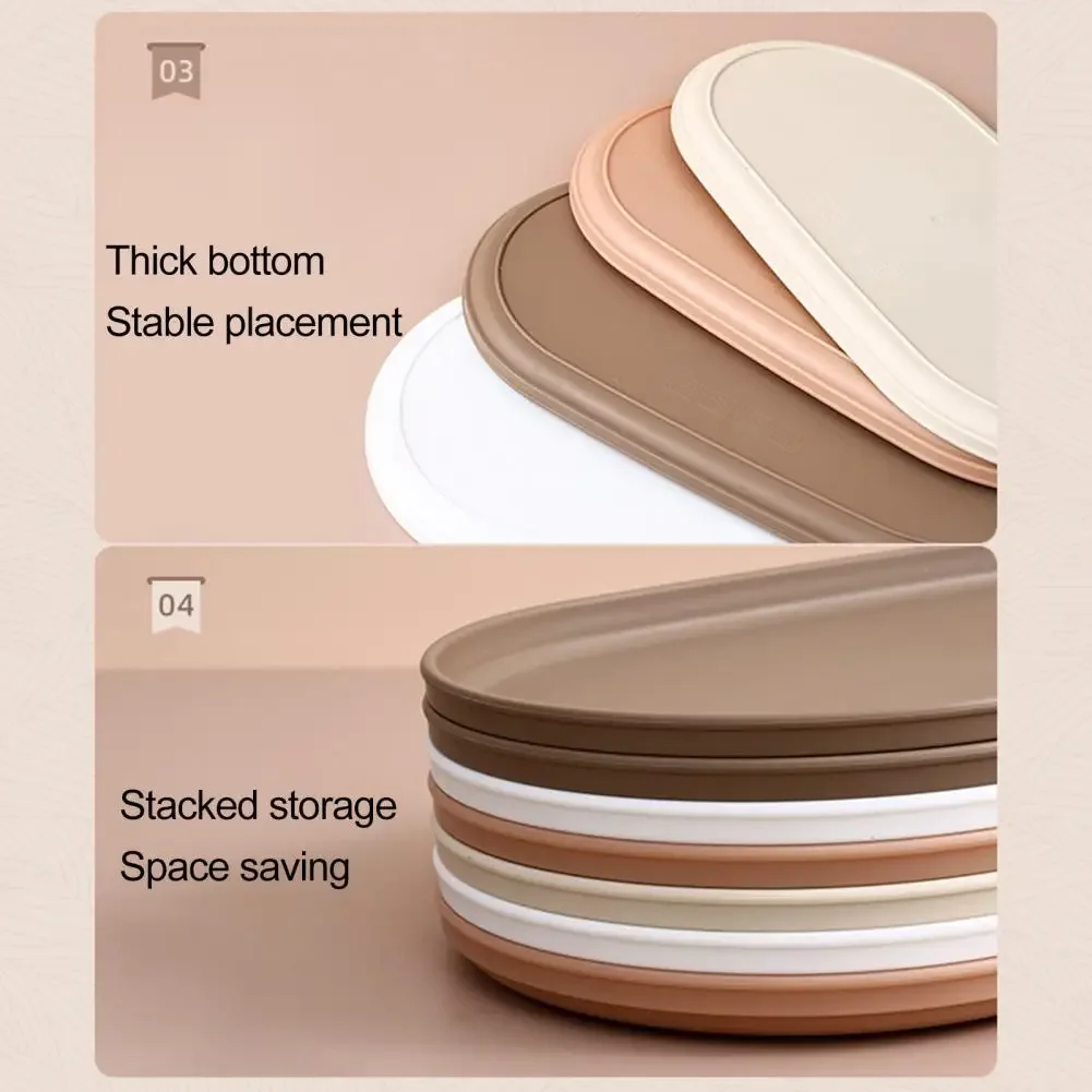 Dessert Tray Stackable Oval Food Serving Tray Free Spit Bone Dish Snack Plate Reusable Smooth Edge Food Plate For Kitchen Dining Dish Dessert Cake Stand