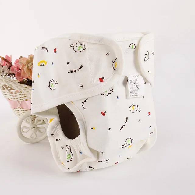 Baby Reusable Diapers Panties Baby Cloth Diapers for Baby Cotton Training Panties Diapers Washable Diaper Breathable Ecological Yellow elephant