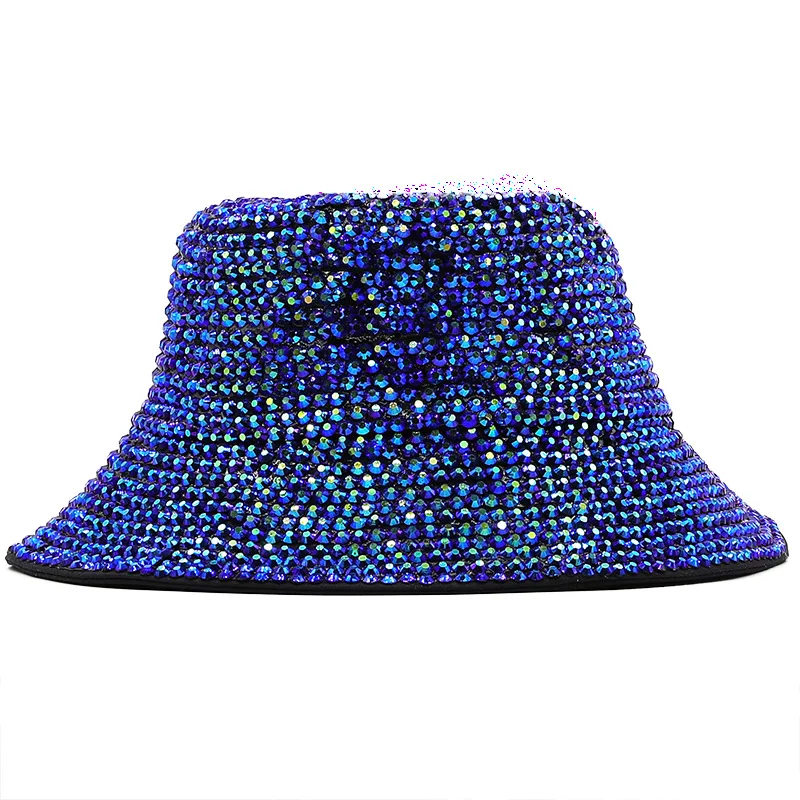 Stage women's new handmade rhinestone full drill cap men's and women's British outdoor bright diamond flash drill fisherman hat