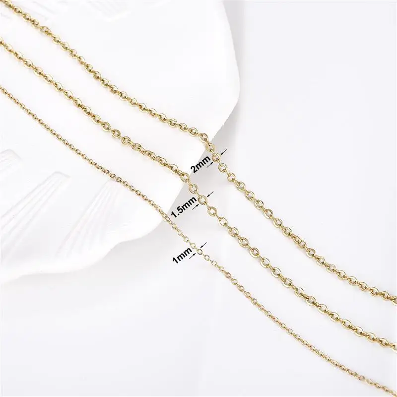 10pcs/lot Stainless Steel 1.5mm 2mm Necklace Chains for Jewelry