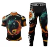 Hot Mock Neck Martial Arts Wear Custom-Made MMA Rash Guard Suit High Quality Men Bjj Fitness/Grappling Rash Guard And Short Sets 4