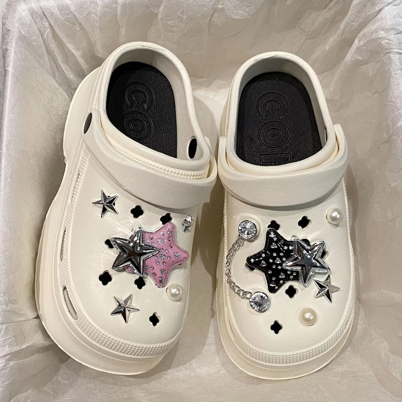 Women Clogs 2025 New Arrival Soft EVA Thick Platform Slippers Comfortable Garden Shoes Exquisite Fashion Girls Beach Sandals 3