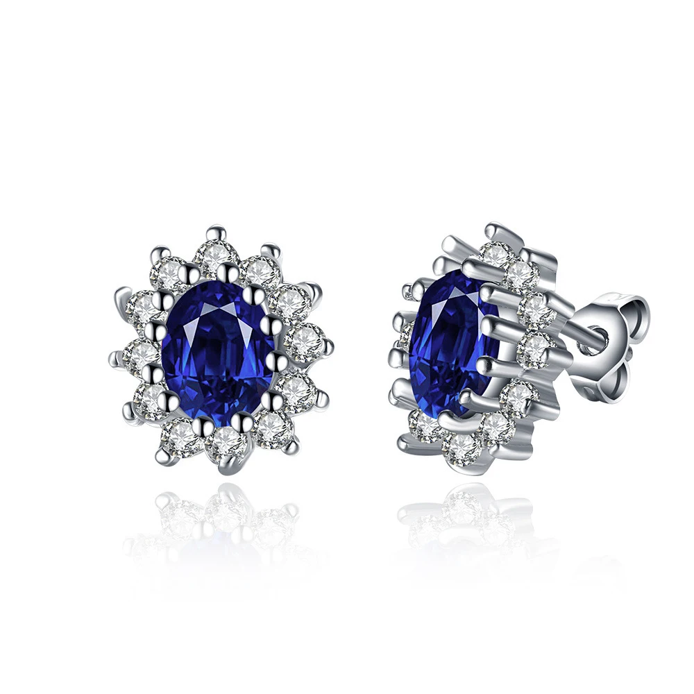 Woman Fashion Jewelry Earrings Pierced Zoriany Silver Tone Crystal Chainmail Earrings