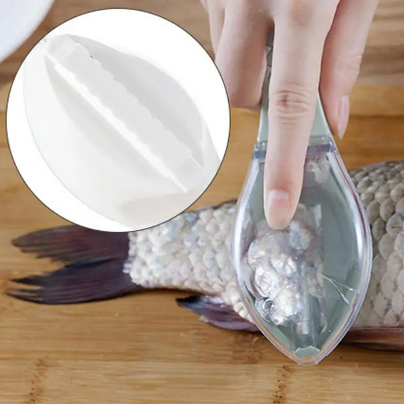 Household Fish Scaler Remover Cute Fish Shape Scales Cleaning Brush With  Container Fast Scale Scraper Novel Kitchen Tools