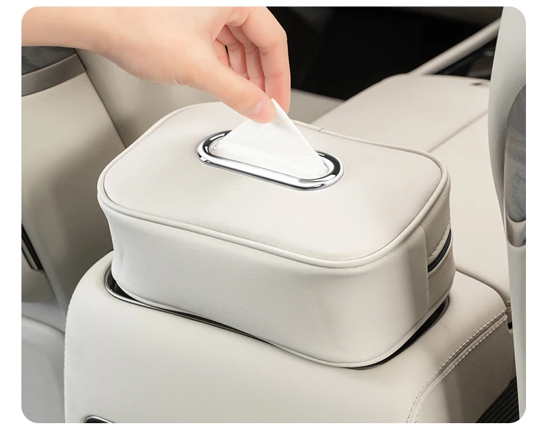 For BYD DENZA D9 Leather tissue bag Seat back sunshade tissue box Tissue storage