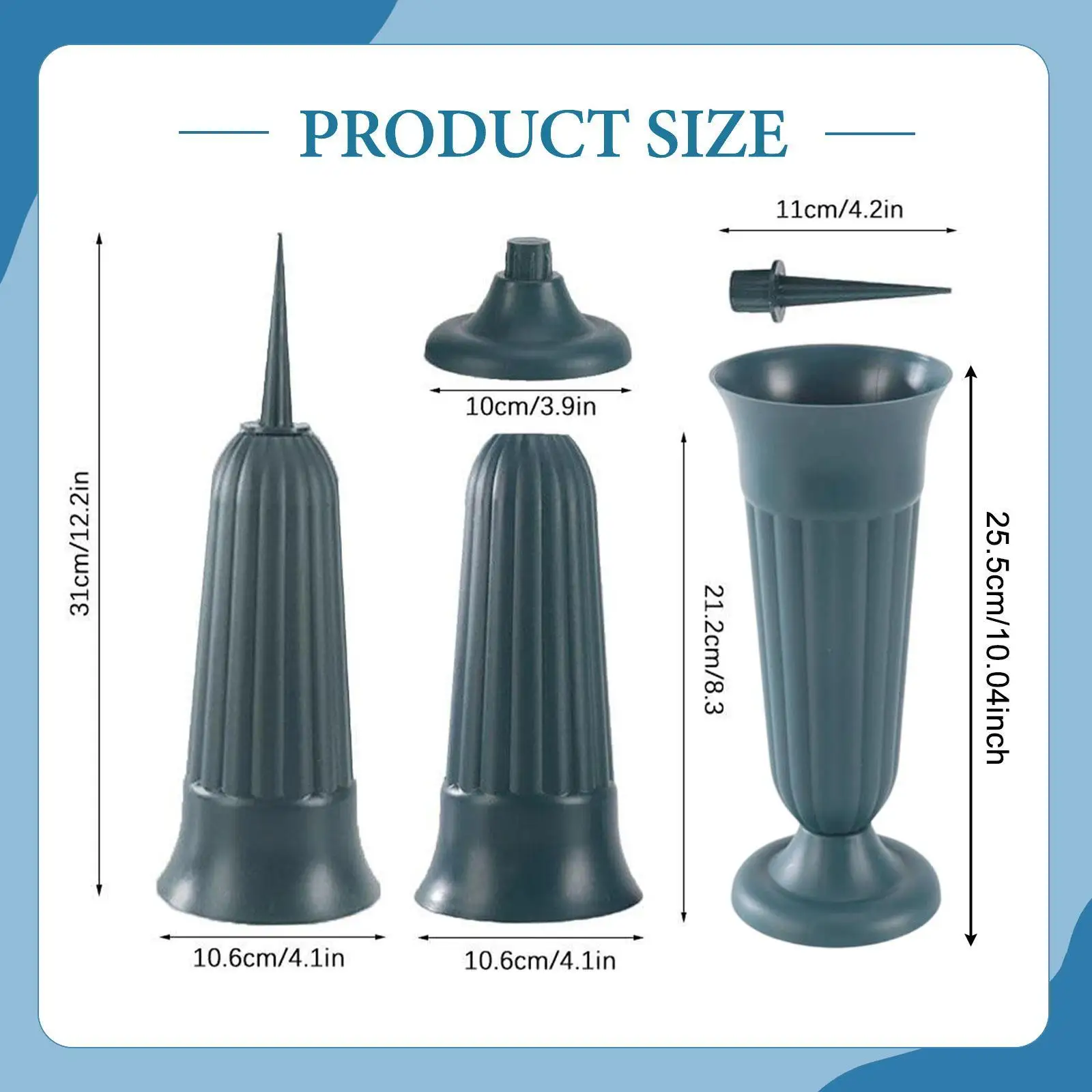 Cemetery Grave Flower Vase Lawn Plant Pot Lightweight Accessories Container Memorial Gift for Cemetery Flower Holder Decoration