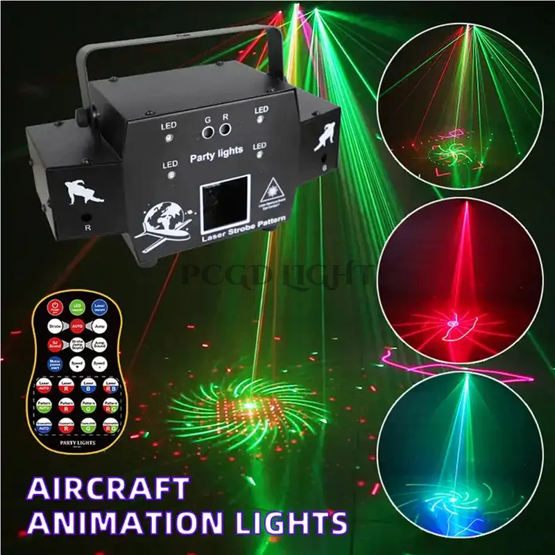 PINCHENG DJ Aircraft beam Lazer lights Voice control DMX Club light LED Laser projector  for Bar Nightclub