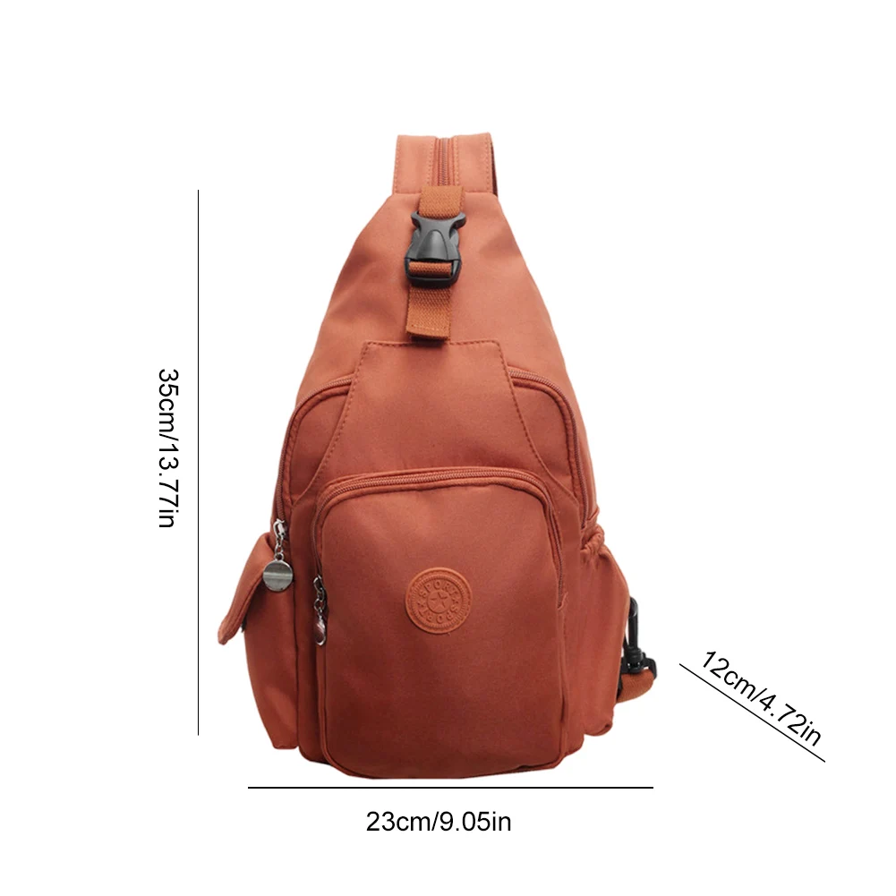 Outdoor Cycling Chest Bag Solid Color All-Match Sling Bag Multi Pocket Versatile Crossbody Bag Travel Commute Sports Backpack