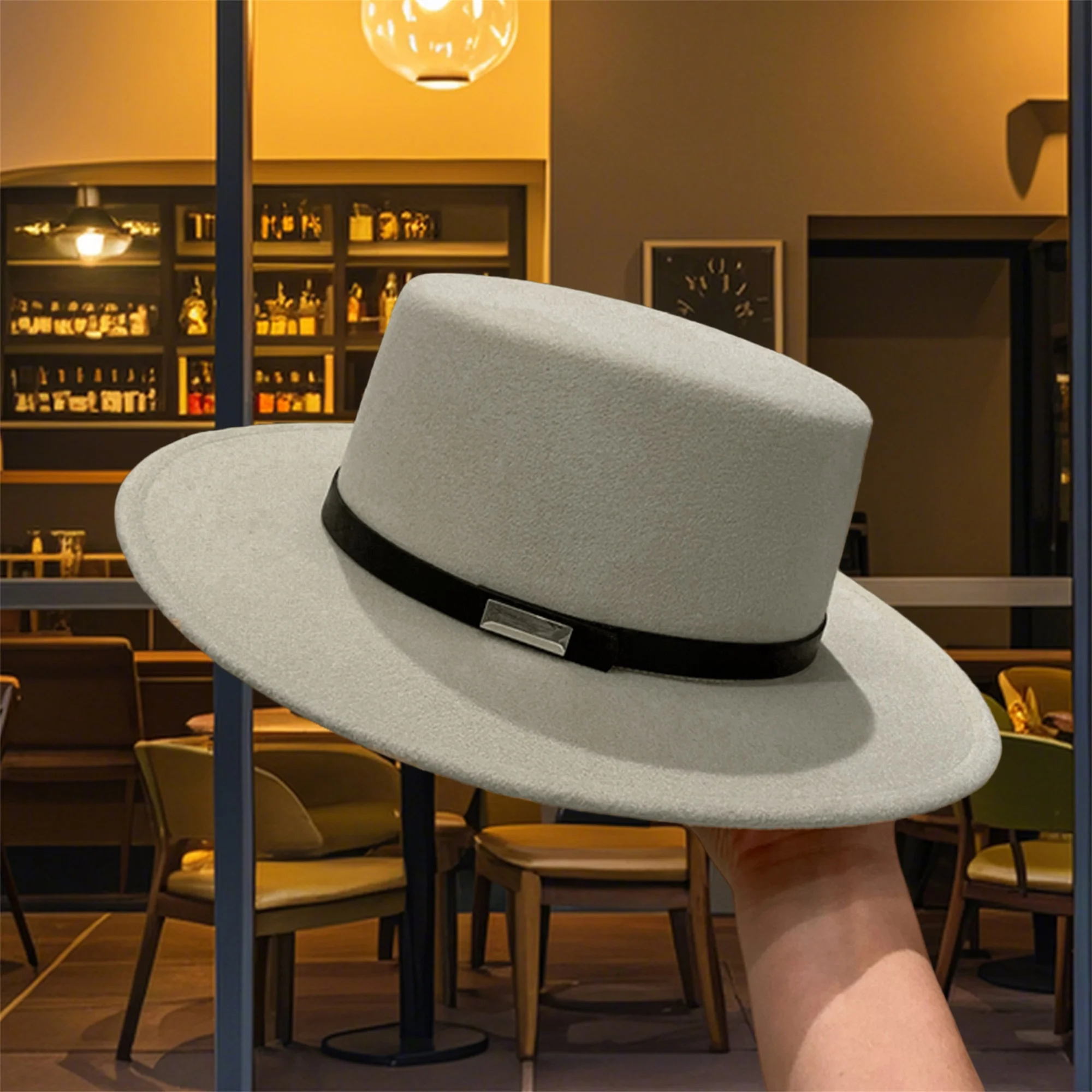 Stylish Women s Wool Fedora Hat with Belt Detail and Jazz-inspired Design for Fall and Winter Fashion Accessory