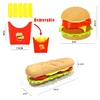 Simulation Hamburger Toys for Kids Pretend Play Cooking Chips Pizza Western Food Kitchen Cooking Dishes Toy Set Girls Education 6