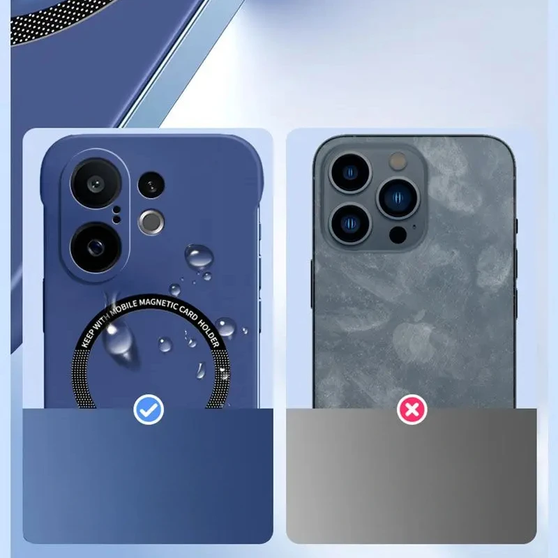 Ultra-Thin Frameless Magnetic Phone Case with Matte Hard Back Cover and Wireless Charging Compatibility