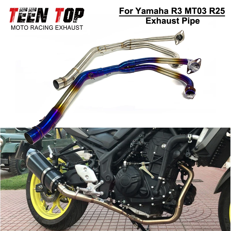 

Для Yamaha YZF R3 R25 MT03 выхлопная труба из нержавеющей стали для мотоцикла выхлопная труба мото Модифицированная Передняя средняя звеньевая труба MT 03 глушитель