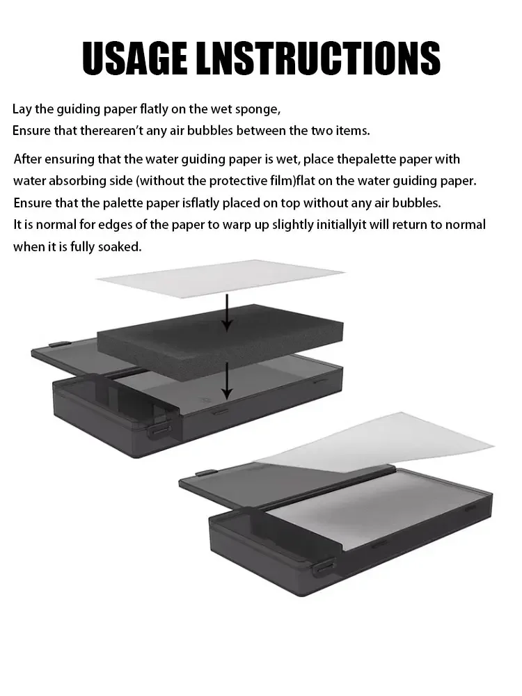 DSPIAE water-based pigment moisturizing box, color palette, wet box, wet tray, model coloring water guide paper