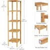 5-Tier Bamboo Bathroom Shelf, Narrow Shelving Unit, Multifunctional Storage Rack, Corner Rack, for Kitchen, Living Room, Bedroom 5