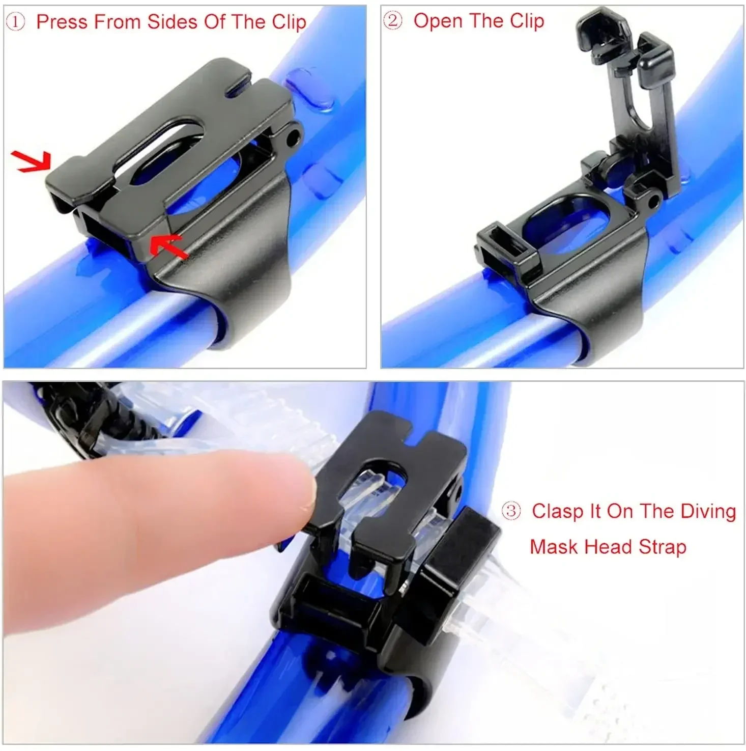 Scuba Dive Universal Plastic Clip Snorkel Keeper Retainer Replacement Snorkeling  Quick-release oval clip plastic 6
