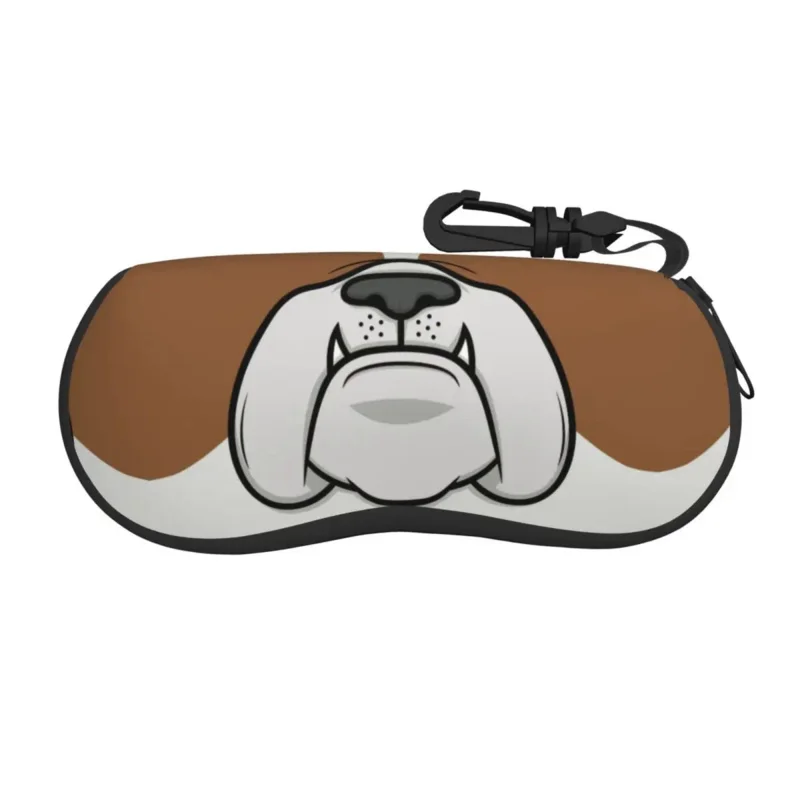 

Custom British English Bulldog Dog Face Nose Shell Glasses Case Unisex Travel Frenchies Eyeglasses Case Sunglasses Protector Box