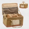 60L Large Camping Storage Bag Collapsible Cooking Trunk Organizer 600D Oxford Fabric, Waterproof Bottom Black//Khaki 1