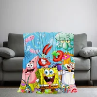 Cartoon S-Sponge B-Bobs Blanket Comfortable skin friendly soft living room bed bedroom blanket suitable for travel and gifts 2