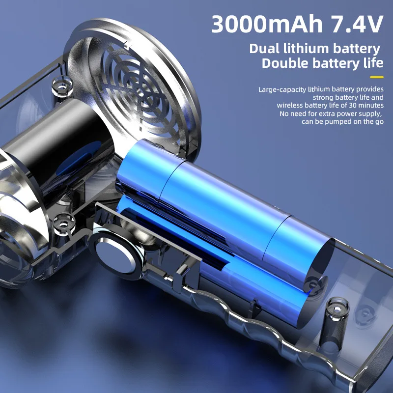 Car Vacuum Cleaner Handheld Small Car Cleaner High Power Mini Charging Multifunctional Blowing Tool Lighting Cleaning