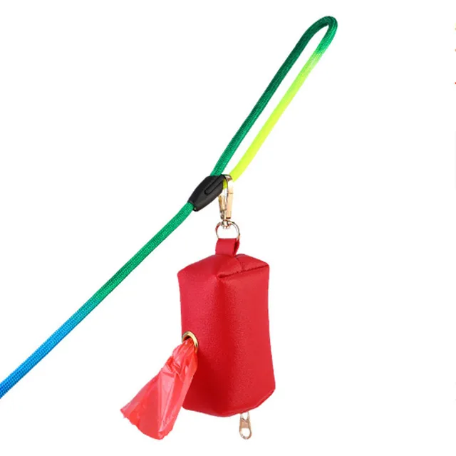 Leather Dog Poop Bag Holder Dog Waste Bag Dispenser with Metal Clip for Leash Belt Portable Leather Doggy Poop Bags Holder 6