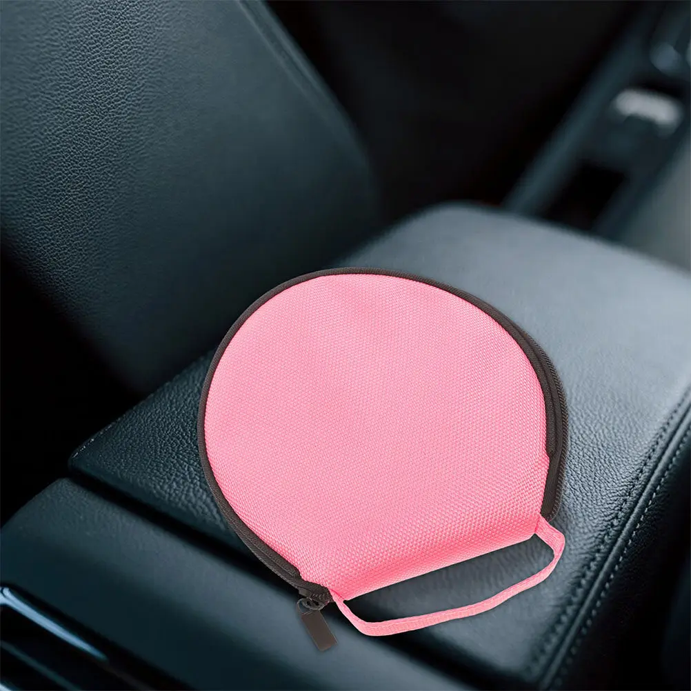 2Pcs 옥스포드 천 Cd 보관 주머니 자동차 홈 여행을위한 라운드 컴팩트 디스크 주최자 대용량 보호 Dvd 홀더