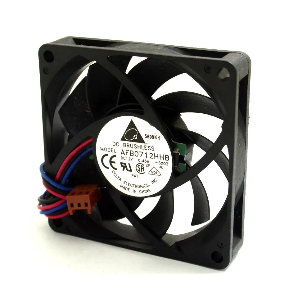 Dupla Bola Rolamento Ventilador de Refrigeração Dissipador de Calor para Delta Afb0712hhb 12v 7cm 70 mm 7015 0.45a Fios Novo 1pc - Imagem 3