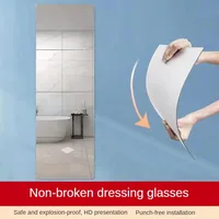 3D Mirror Wall Stickers Self-adhesive Square Soft Mirror Sticker DIY Wall Decal Sticker for Home Living Room Bathroom Decoration 1