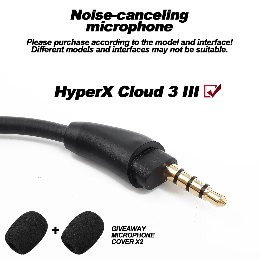 Kingston HyperX Series Cloud 123 III wireless bluetooth Replacement 3.5mm Noise Reduction Microphone Headphones Mic