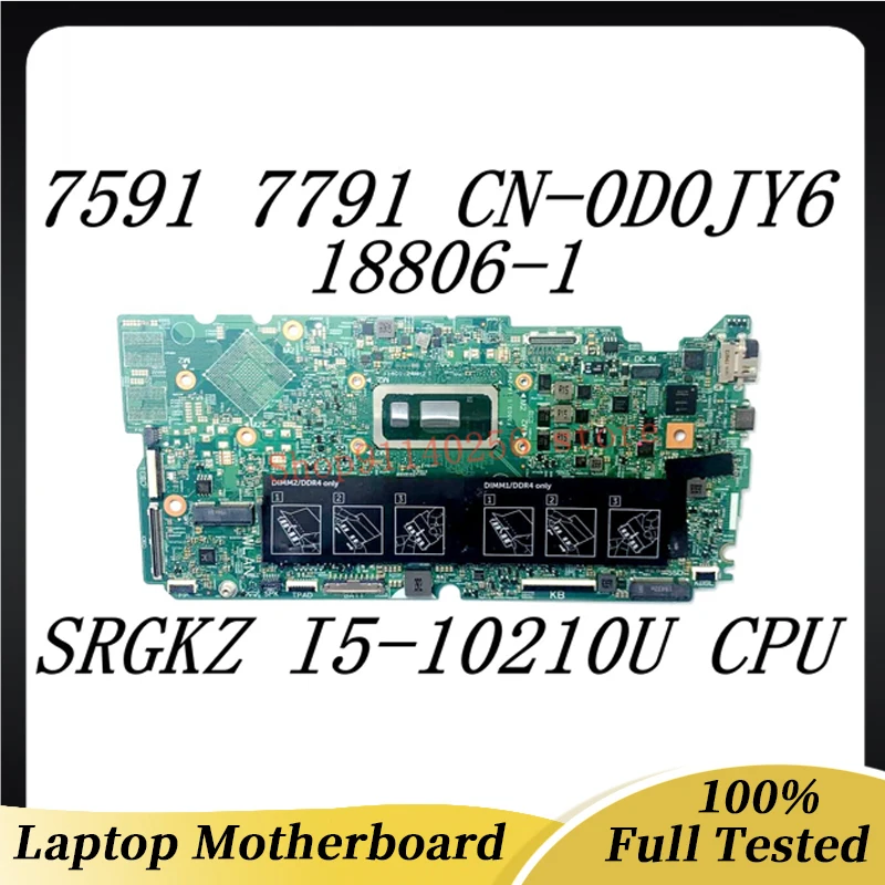 

Материнская плата для ноутбука, системная плата для Dell 7591 7791 18806-1 с процессором SRGKZ I5-10210U
