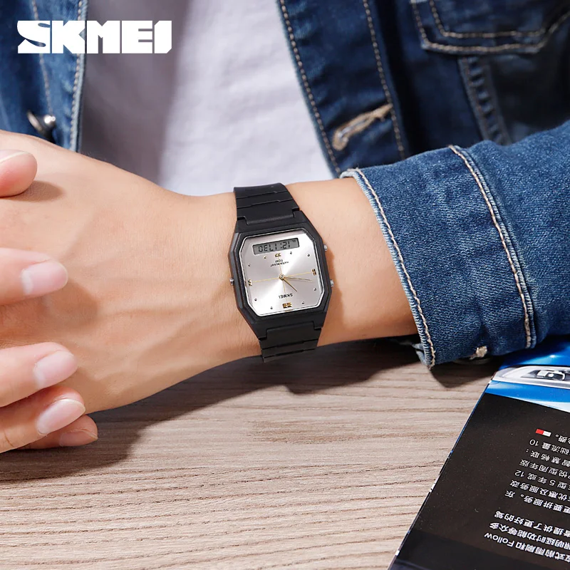 SKMEI 1604 Luxury Quartz Watches for Men Women Simple Waterproof Dual Time Countdown Lady Wristwatches Clock Relogio Masculino 5