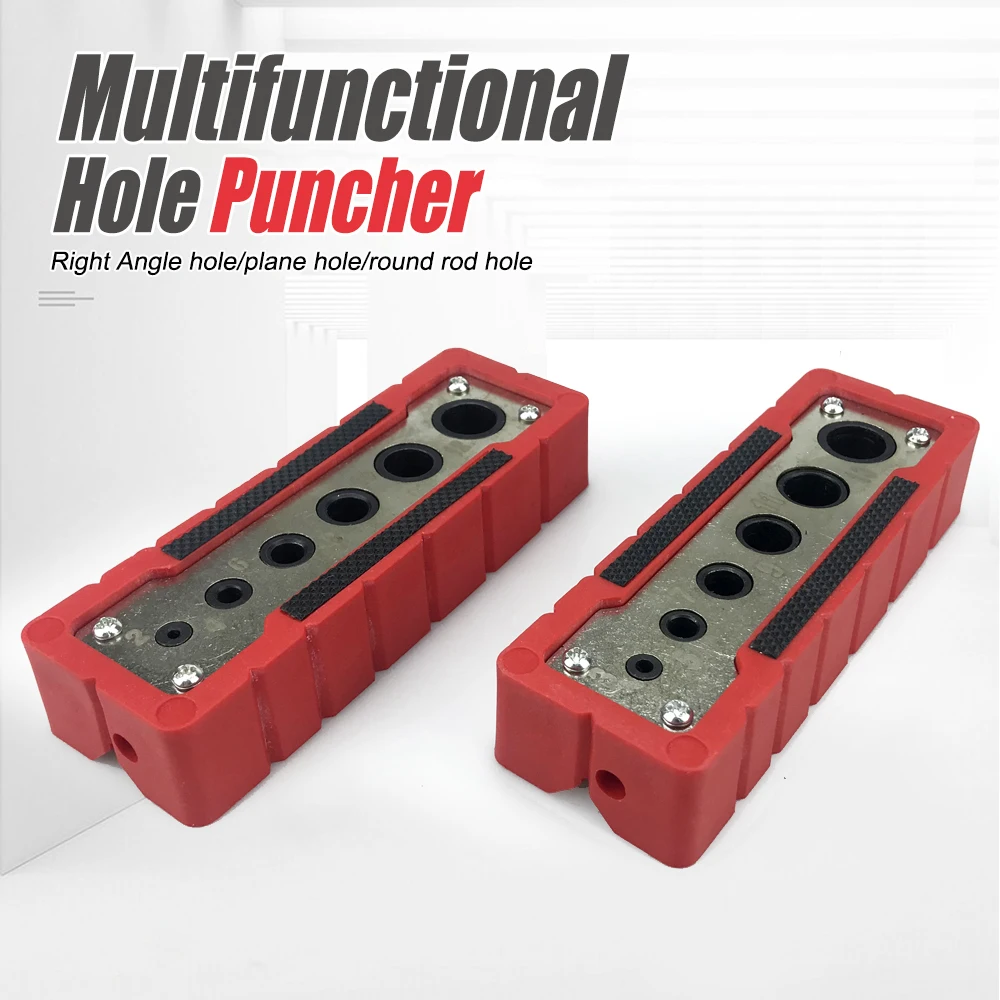 6-in-1 Pocket Punch Locator 2-12mm/3-13mm Self-Centering Vertical Drilling Guide Hole Locator Puncher Woodworking Tool ganwei self adaptive center punching locator mit gerändelten buchsen einzelloch positionierungslocher holzbearbeitungswerkzeug schwarz