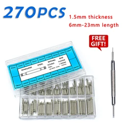 Premium Stainless Steel Spring Bars Set - 270 Pieces Assortment for Watchband and Strap Repair (1.5mm 6 - 23mm)