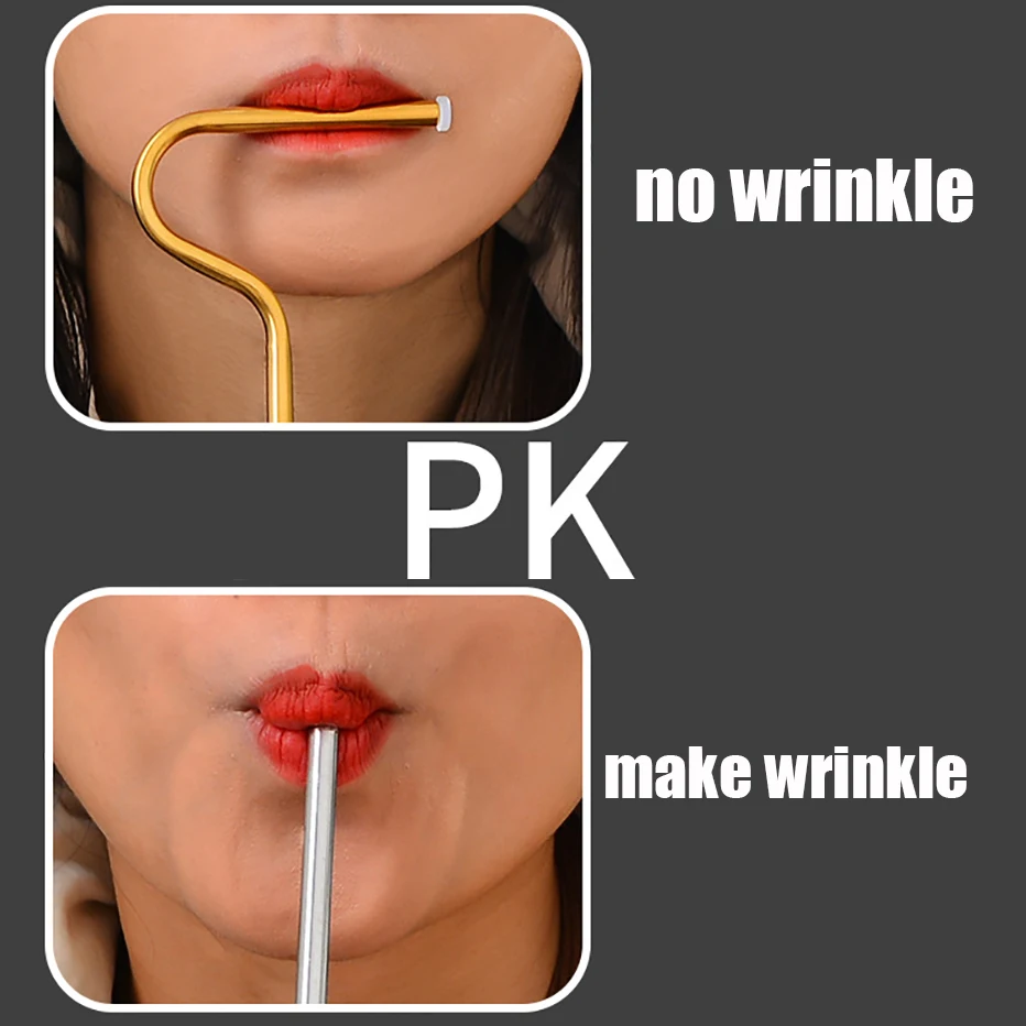 Curved No Wrinkle Straws Reusable Prevent Wrinkles Sideways Flute Straw  Engaging Lips Horizontally Avoid Rubbing Off Lipstick - AliExpress