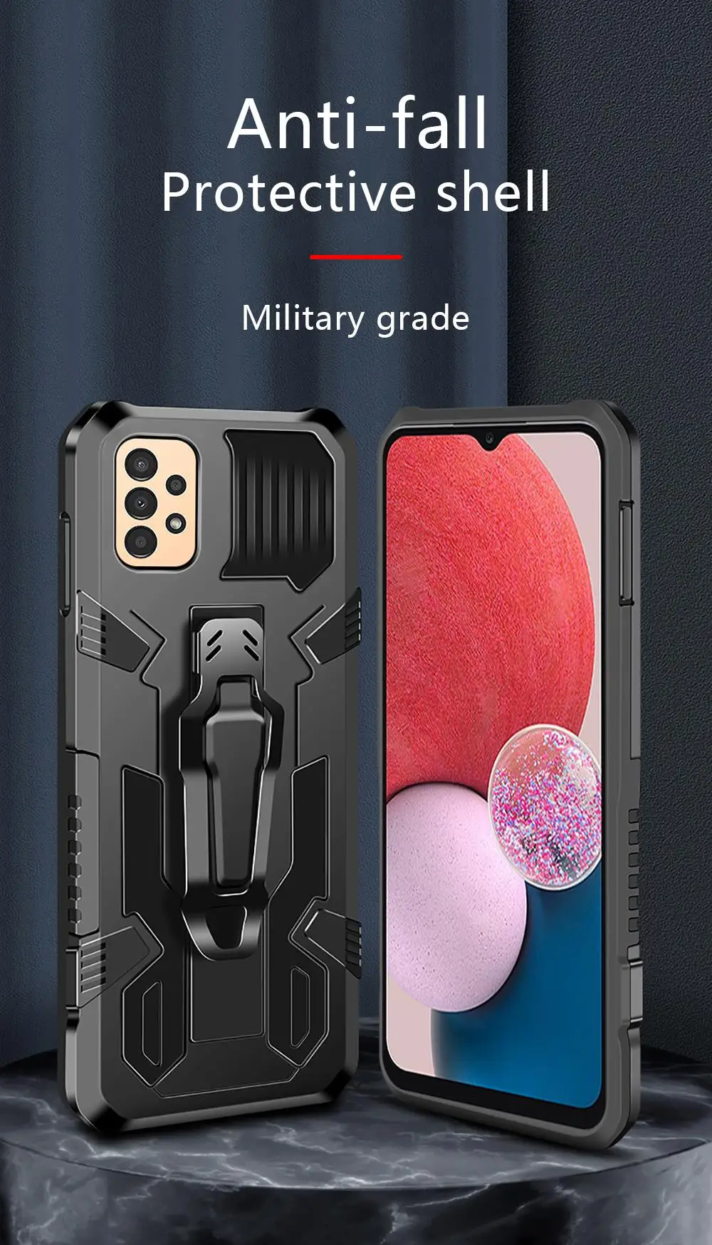 Armor Shockproof Case with Magnetic Stand and Car Mount Clip
