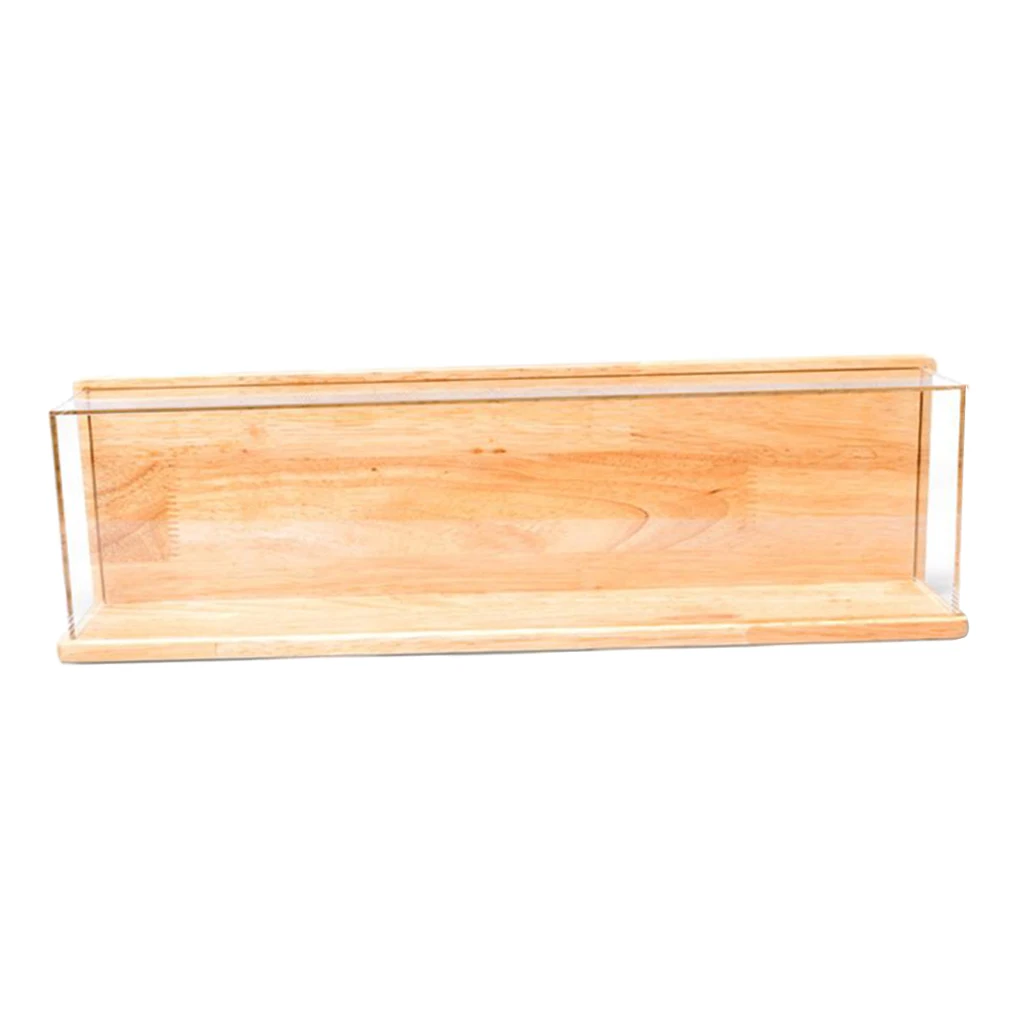 Transparent Acrylic Display Box Rectangular Solid Wood Storage Glass Hood Handmade Blind Box Dustproof Displaycase Figure
