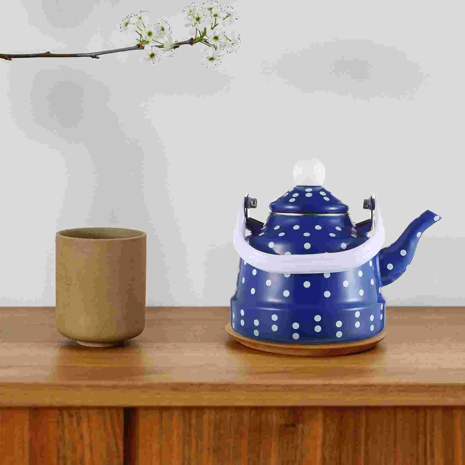 

Vintage Tea Kettle Whistling Tea Kettle Enamel Interior Tea Pot for Stovetop