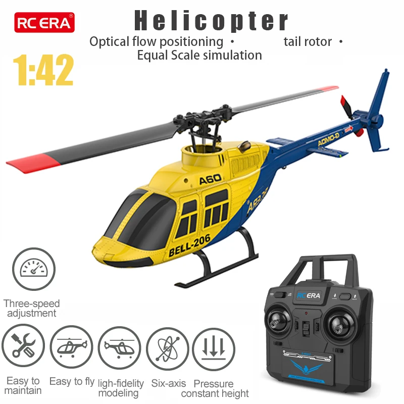 RC ERA A60 Rc Plane Helicopter 2.4G 6-Aixs Gyroscope 6ch Altitude Hold Optical Flow Bell 206 Mini Remote Control Helicopter Toys - 2