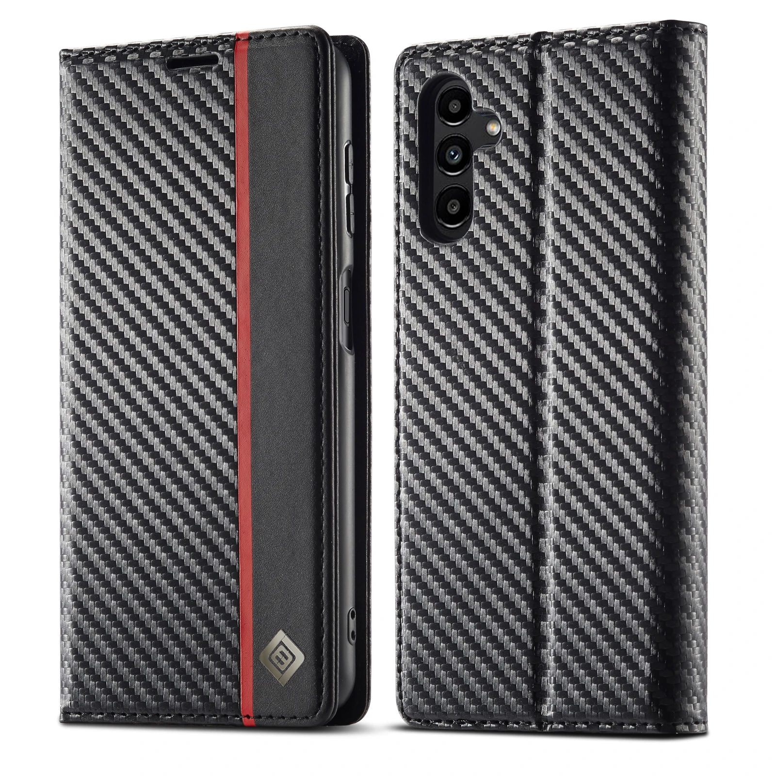 Sleek Carbon Fiber Leather Wallet Case