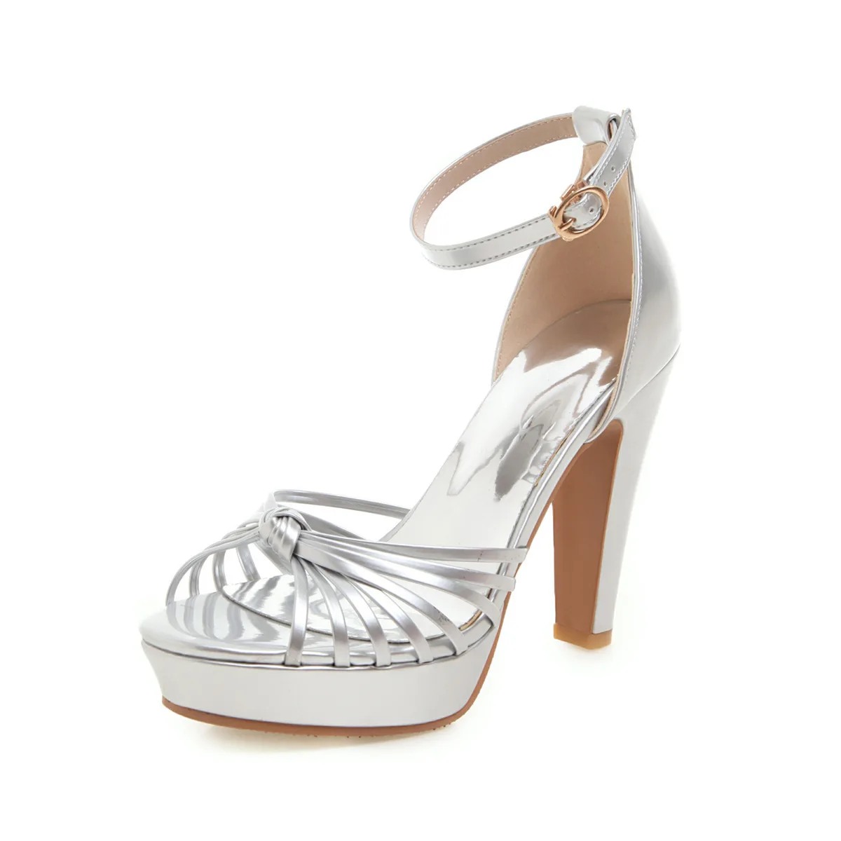 

Сандалии женские с открытым носком, босоножки на платформе, туфли на блочном каблуке, с серебристой пряжкой, цвет розовый, лето