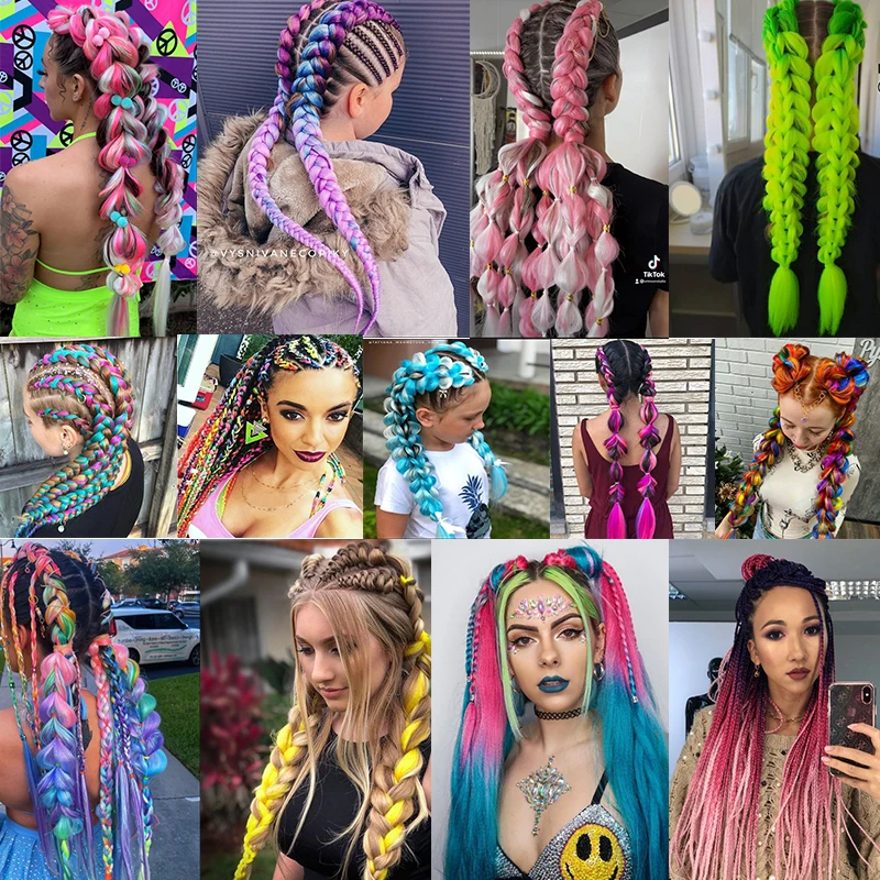 Full Star 100 g Synthetic Jumbo Braids Hair 24 inch High Temperature Fiber Jumbo Ombre Crochet Box Braiding Hair Extensions