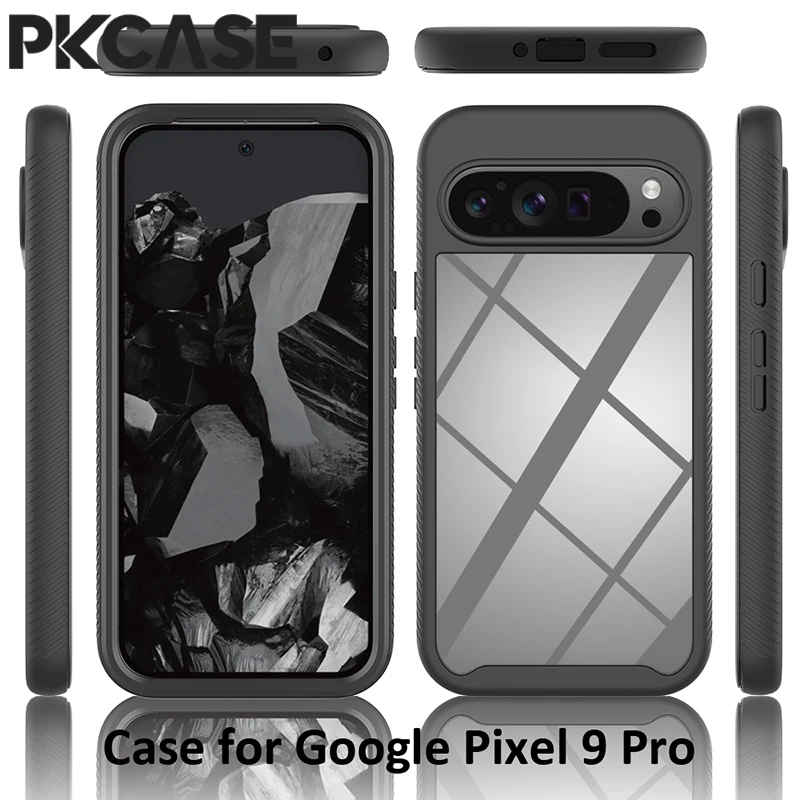 PKCASE 3-in-1 Transparent Hybrid Armor Shockproof Protective Case